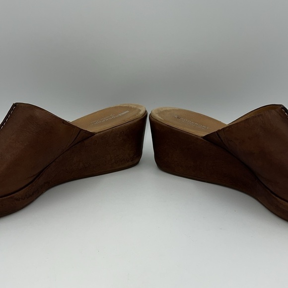 ROCKPORT BROWN LEATHER SIZE 11 WOMENS 3” HEEL SLIDE SANDALS - Picture 10 of 13